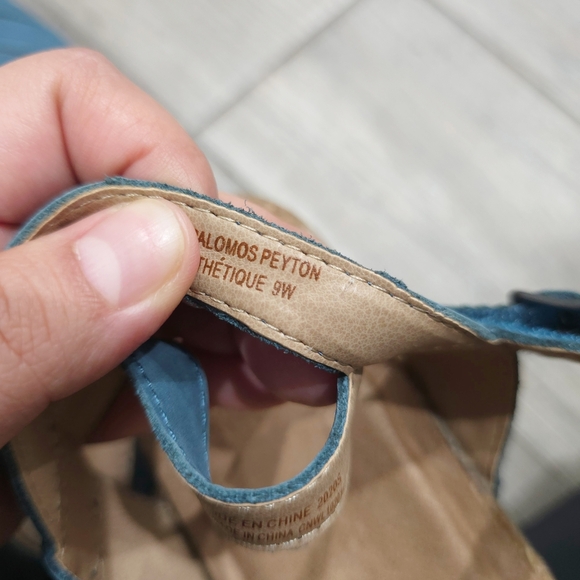 EARTH ORIGINS Palomo Peyton Moroccon Blue Leather Strappy Sandals, 9W, Nwot - Picture 6 of 11